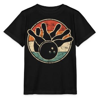 Retro Bowling Kegel Mit Kugel Für Kegel Club - Stanley/Stella Kinder T-Shirt MINI CREATOR  - Schwarz - Vorne - Mikhail (115cm)