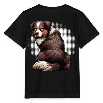 Berger australien Aussie Aussie Propriétaires Aussies - T-shirt bio MINI CREATOR Stanley/Stella Enfant - noir - Devant - Mikhail (115cm)