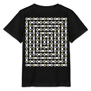 Fahrradkettenmuster - Stanley/Stella Kinder T-Shirt MINI CREATOR  - Schwarz - Vorne - Mikhail (115cm)