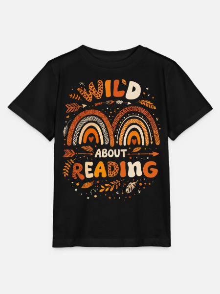 Reading Passion – Rainbow Bohemian & Leopard - Stanley/Stella Kinder T-Shirt MINI CREATOR - Schwarz