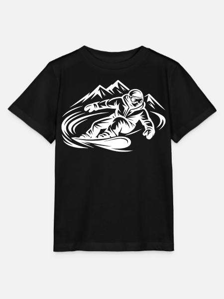 Snowboarder in den Bergen – Snowboard Action - Stanley/Stella Kinder T-Shirt MINI CREATOR  - Schwarz