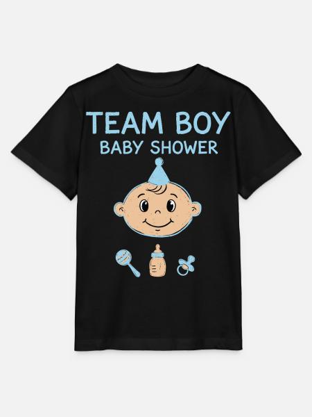 Gender Reveal Team Jongens Babyshower Papa Moeder Oma - Stanley/Stella Kinder-T-shirt MINI CREATOR - zwart