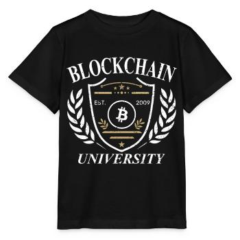 Bitcoin - 21 millions - Cryptomonnaie - T-shirt bio MINI CREATOR Stanley/Stella Enfant - noir - Devant - Mikhail (115cm)