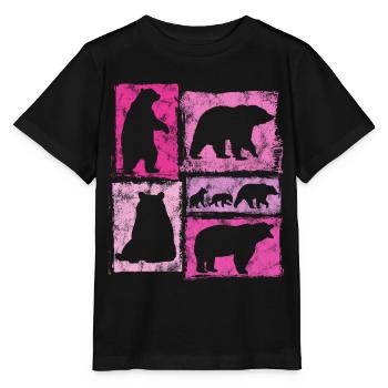 Imprimé animal vintage Bears - T-shirt bio MINI CREATOR Stanley/Stella Enfant - noir - Devant - Mikhail (115cm)