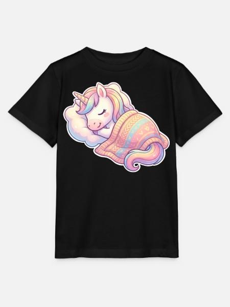 Einhorn Schlafen - Stanley/Stella Kinder T-Shirt MINI CREATOR - Schwarz