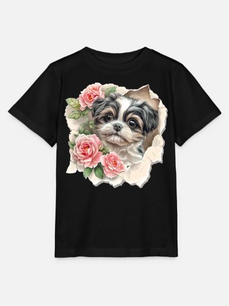 Shih Tzu - Stanley/Stella Kinder T-Shirt MINI CREATOR  - Schwarz