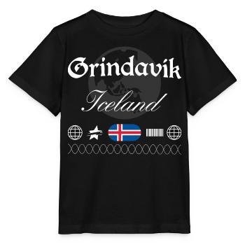 Grindavík Island Streetwear Reise Souvenir - Stanley/Stella Kinder T-Shirt MINI CREATOR  - Schwarz - Vorne - Mikhail (115cm)