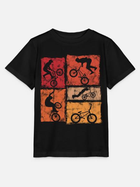 BMX Biker Stunts Im Retro-Stil - Stanley/Stella Kinder T-Shirt MINI CREATOR - Schwarz