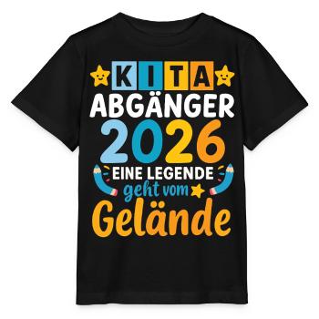 Kita Abgänger 2026 Eine Legende Geht Vom Gelände  - Stanley/Stella Kinder T-Shirt MINI CREATOR  - Schwarz - Vorne - Mikhail (115cm)