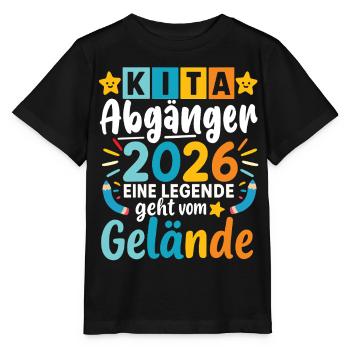 Kita Abgänger 2026 Legende Verlässt das Gelände - Stanley/Stella Kinder T-Shirt MINI CREATOR  - Schwarz - Vorne - Mikhail (115cm)