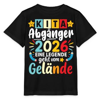 Kita Abgänger 2026 Legende Verlässt das Gelände - Stanley/Stella Kinder T-Shirt MINI CREATOR  - Schwarz - Vorne - Mikhail (115cm)