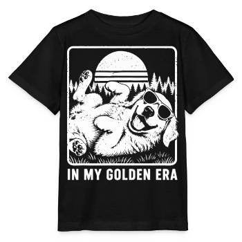 Golden Retriever-Ära Vintage | Retro Sunset Dog - Stanley/Stella Kinder T-Shirt MINI CREATOR  - Schwarz - Vorne - Mikhail (115cm)