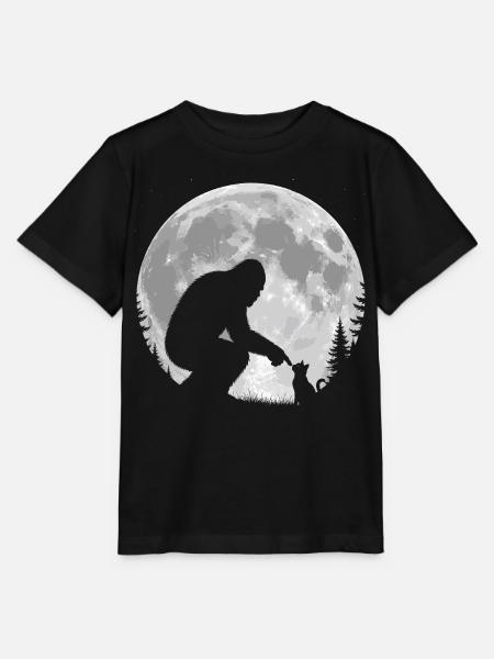 Bigfoot, Katze, Mond, Vollmond, Kätzchen - Stanley/Stella Kinder T-Shirt MINI CREATOR  - Schwarz