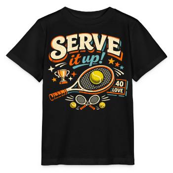 Motif rétro du tennis - T-shirt bio MINI CREATOR Stanley/Stella Enfant - noir - Devant - Mikhail (115cm)