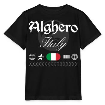 Souvenir de voyage streetwear Alghero Italie - T-shirt bio MINI CREATOR Stanley/Stella Enfant - noir - Devant - Mikhail (115cm)