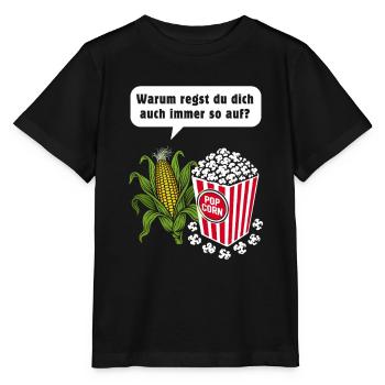 Corn & Popcorn Pun - Stanley/Stella MINI CREATOR Kids’ T-Shirt - black - Front - Mikhail (115cm)