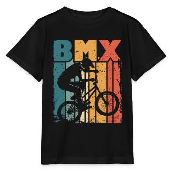 BMX Fahrrad TrickFür BMX-Biker - Stanley/Stella Kinder T-Shirt MINI CREATOR  - Schwarz - Vorne - Mikhail (115cm)