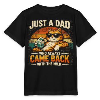 Daddy Cat Milk Humor | Vatertagsgeschenk Drôl - Stanley/Stella Kinder T-Shirt MINI CREATOR  - Schwarz - Vorne - Mikhail (115cm)