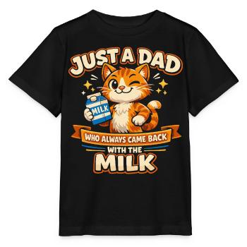 Humor Papa Katzenmilch Vatertagsgeschenk - Stanley/Stella Kinder T-Shirt MINI CREATOR  - Schwarz - Vorne - Mikhail (115cm)
