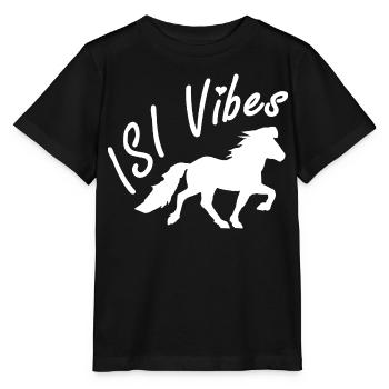 Beautiful Icelandic horse in tölt – ISI Vibes - Stanley/Stella MINI CREATOR Kids’ T-Shirt - black - Front - Mikhail (115cm)
