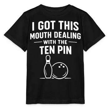 Bowling Humour Drôle Joueur Sport Cadeau - T-shirt bio MINI CREATOR Stanley/Stella Enfant - noir - Devant - Mikhail (115cm)