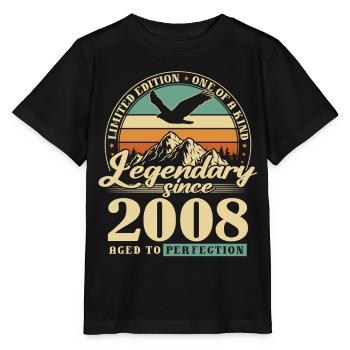 Geschenk, geboren 2008, 18. Geburtstag, 18 Jahre - Stanley/Stella Kinder T-Shirt MINI CREATOR  - Schwarz - Vorne - Mikhail (115cm)