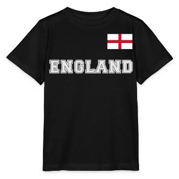 Look maillot de l’ANGLETERRE avec drapeau sur la poitrine - T-shirt bio MINI CREATOR Stanley/Stella Enfant - noir - Devant - Mikhail (115cm)