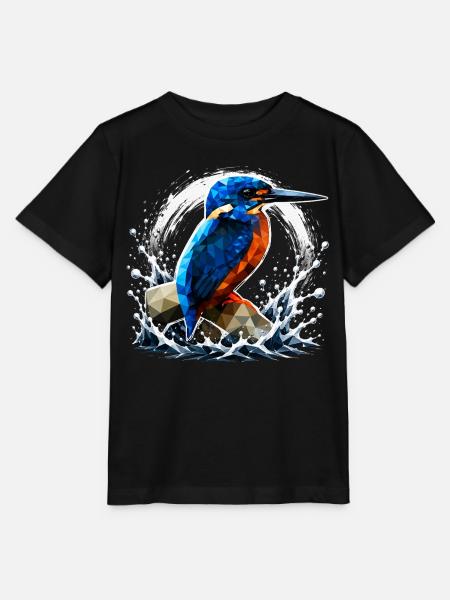 Low-Poly-Eisvögel-Design - Stanley/Stella Kinder T-Shirt MINI CREATOR - Schwarz