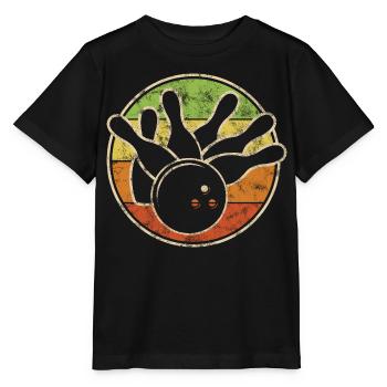 Vintage Bowling Kegel Mit Kugel Für Kegel Club - Stanley/Stella Kinder T-Shirt MINI CREATOR  - Schwarz - Vorne - Mikhail (115cm)