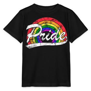 Drapeau arc-en-ciel LGBT de la Fierté Gay - T-shirt bio MINI CREATOR Stanley/Stella Enfant - noir - Devant - Mikhail (115cm)