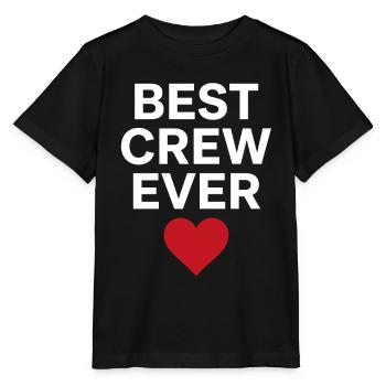 Best Crew Ever Herz Team Spruch - Stanley/Stella Kinder T-Shirt MINI CREATOR  - Schwarz - Vorne - Mikhail (115cm)