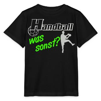 Handball Was Sonst Silhouetten - Stanley/Stella Kinder T-Shirt MINI CREATOR  - Schwarz - Vorne - Mikhail (115cm)