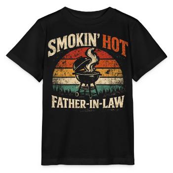 Smokin Hot Father-in-Law Barbecue | Humor Gift - Stanley/Stella MINI CREATOR Kids’ T-Shirt - black - Front - Mikhail (115cm)