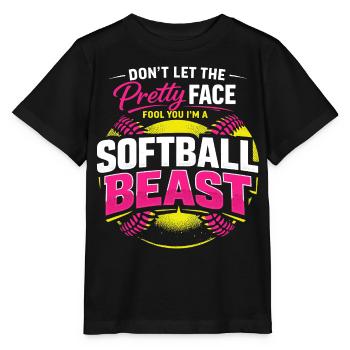 Softball-Humorspielerin Sportmädchen Pink Gift - Stanley/Stella Kinder T-Shirt MINI CREATOR  - Schwarz - Vorne - Mikhail (115cm)
