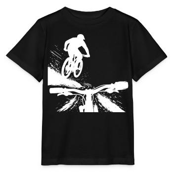 Point de vue du saut en descente en VTT - Conception de VTT - T-shirt bio MINI CREATOR Stanley/Stella Enfant - noir - Devant - Mikhail (115cm)