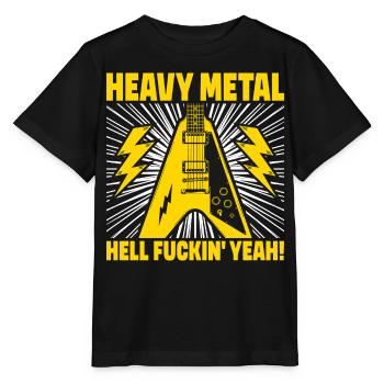 Heavy Metal Hell yes Gitarrenkunst - Stanley/Stella Kinder T-Shirt MINI CREATOR  - Schwarz - Vorne - Mikhail (115cm)