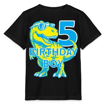 DINO 5 JAHRE DINOSAURIER 5. GEBURTSTAG - Stanley/Stella Kinder T-Shirt MINI CREATOR  - Schwarz - Vorne - Mikhail (115cm)