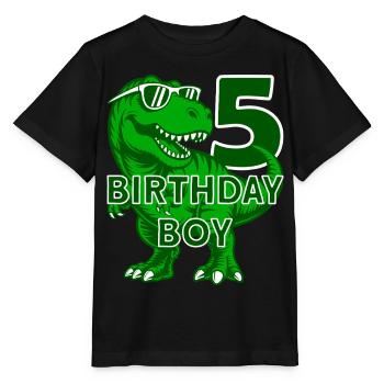 DINO 5 JAHRE DINOSAURIER 5. GEBURTSTAG - Stanley/Stella Kinder T-Shirt MINI CREATOR  - Schwarz - Vorne - Mikhail (115cm)