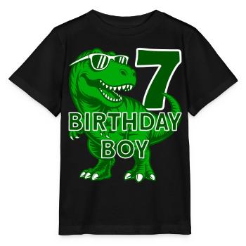DINO 7 ANS DINOSAURE 7E ANNIVERSAIRE - T-shirt bio MINI CREATOR Stanley/Stella Enfant - noir - Devant - Mikhail (115cm)