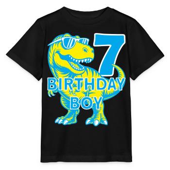 DINO 7 ANS DINOSAURE 7E ANNIVERSAIRE - T-shirt bio MINI CREATOR Stanley/Stella Enfant - noir - Devant - Mikhail (115cm)