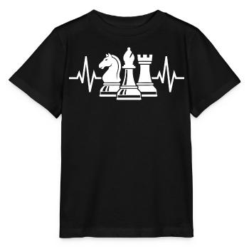 Chess Heartbeat Schach Figuren mit Herzschlag - Stanley/Stella Kinder T-Shirt MINI CREATOR  - Schwarz - Vorne - Mikhail (115cm)
