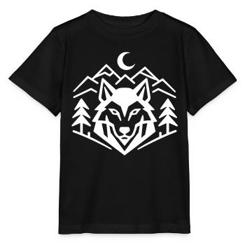 Geometric Wolfpack Emblem: Minimalist Wolf Shirt - Stanley/Stella Kinder T-Shirt MINI CREATOR  - Schwarz - Vorne - Mikhail (115cm)
