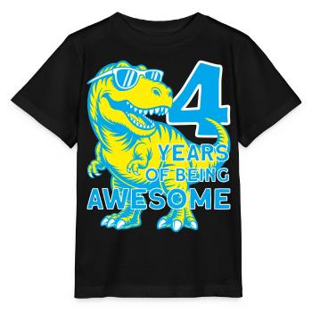DINO 4 ANS DINOSAURE 4E ANNIVERSAIRE - T-shirt bio MINI CREATOR Stanley/Stella Enfant - noir - Devant - Mikhail (115cm)