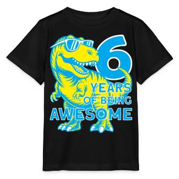 DINO 6 ANS DINOSAURE 6E ANNIVERSAIRE - T-shirt bio MINI CREATOR Stanley/Stella Enfant - noir - Devant - Mikhail (115cm)