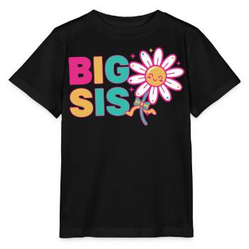 Geschlechterenthüllung BIG SIS Big Sister Babyparty - Stanley/Stella Kinder T-Shirt MINI CREATOR  - Schwarz - Vorne - Mikhail (115cm)