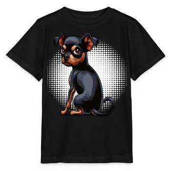 Pinscher miniature Pinscher Pinscher Pinscher Propriétaire Minpin - T-shirt bio MINI CREATOR Stanley/Stella Enfant - noir - Devant - Mikhail (115cm)