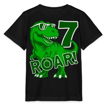 DINO 7 ANS DINOSAURE 7E ANNIVERSAIRE - T-shirt bio MINI CREATOR Stanley/Stella Enfant - noir - Devant - Mikhail (115cm)