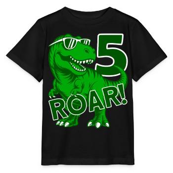 DINO 5 JAHRE DINOSAURIER 5. GEBURTSTAG - Stanley/Stella Kinder T-Shirt MINI CREATOR  - Schwarz - Vorne - Mikhail (115cm)