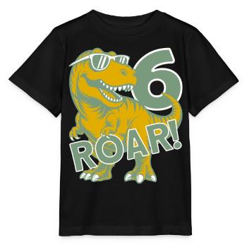 DINO 6 ANS DINOSAURE 6E ANNIVERSAIRE - T-shirt bio MINI CREATOR Stanley/Stella Enfant - noir - Devant - Mikhail (115cm)