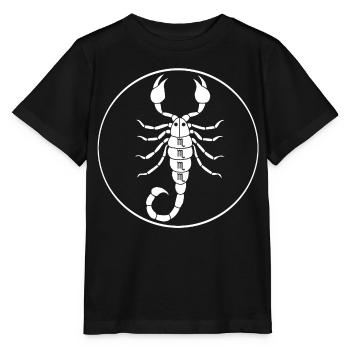 Signe astrologique du scorpion (blanc) - T-shirt bio MINI CREATOR Stanley/Stella Enfant - noir - Devant - Mikhail (115cm)